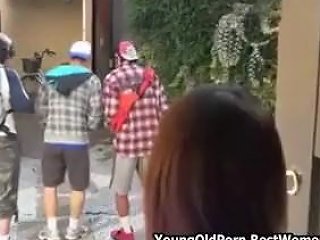 Asian Japanese Youngs Gang Harassing Milf Wifes